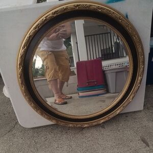 Vintage double bolted glass wall mirror